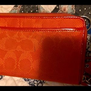 Authentic orange coach wallet